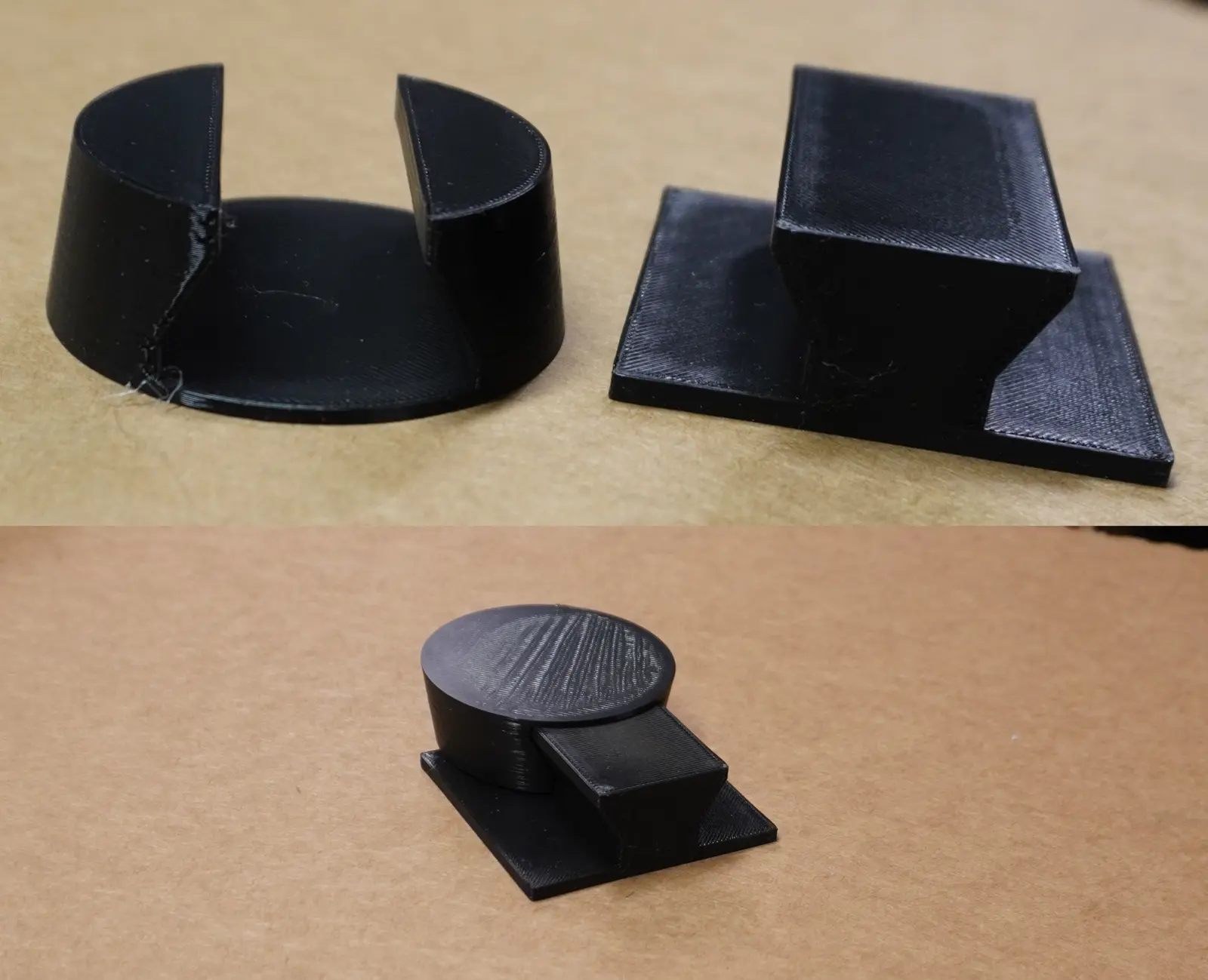 Trapezoidal rail guide and round base plate