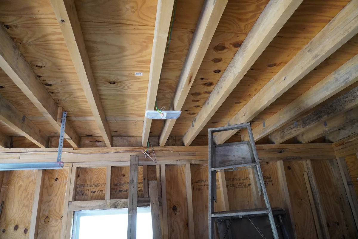 Interior shed context for a practical solar system upgrade.