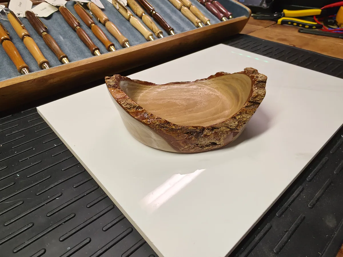 Turned bowl image showing finished Studio object work.